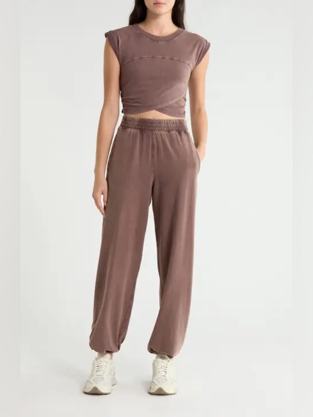 FP Movement Crew Neck Cropped Muscle Tee & High-Rise Waist Pant Set XL B347